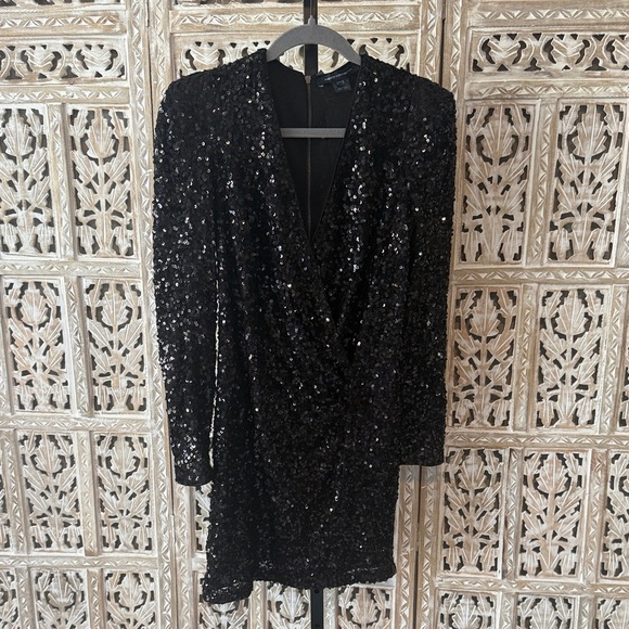 French Connection Dresses & Skirts - French Connection Elegant Black Sequin Dress